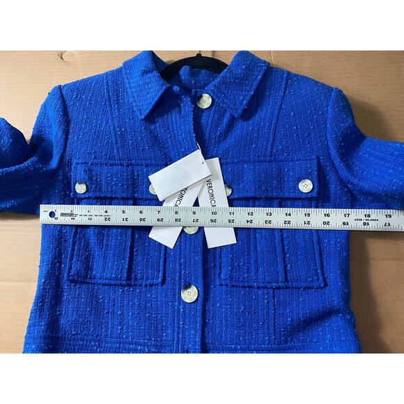 NWT VERONICA BEARD JACKET BLUE TWEED COQUETTE BUSINESS OFFICE WORK CAREER PREPPY - Picture 15 of 16